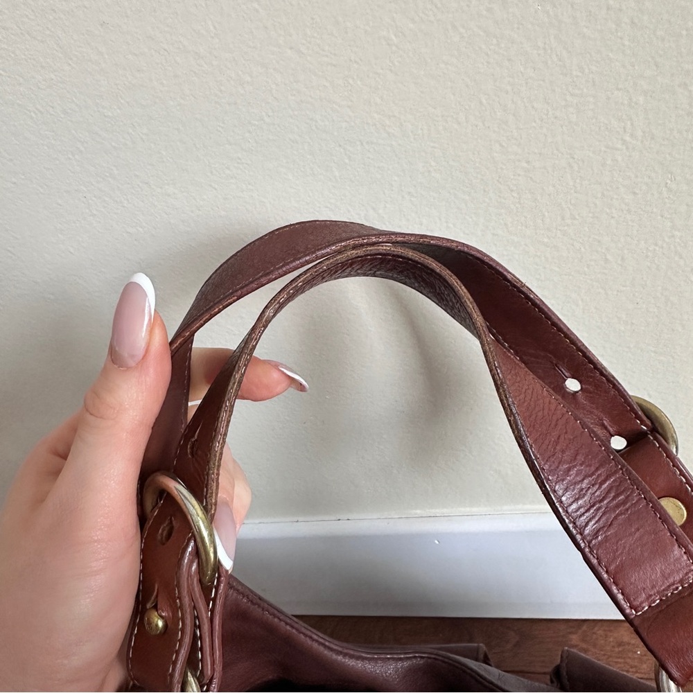 Vintage Lauren Ralph Lauren Dark Brown Leather Shoulder Bag - Picture 6 of 16